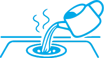 ぬるま湯を流し込む